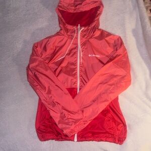 Columbia Fleece Lined Windbreaker w/ Hood and Cinchable Waist